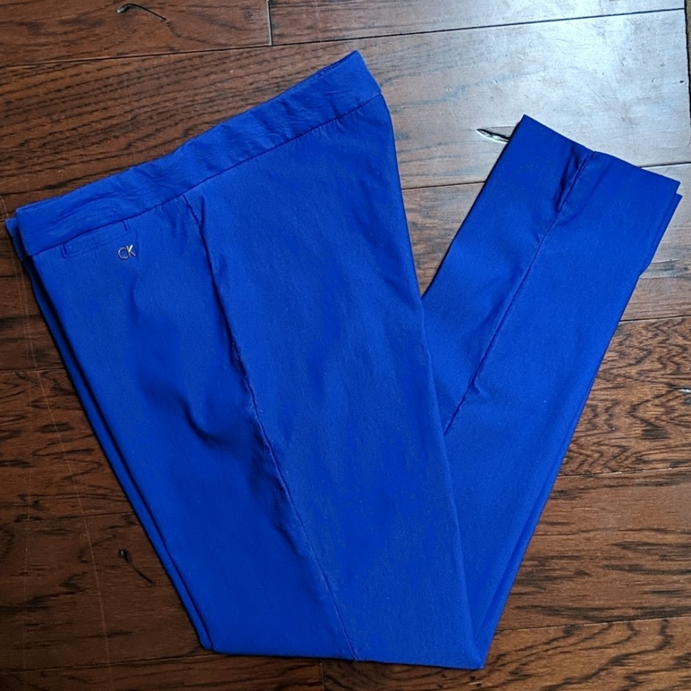 Calvin Klein Cobalt Blue Mid-rise Pants